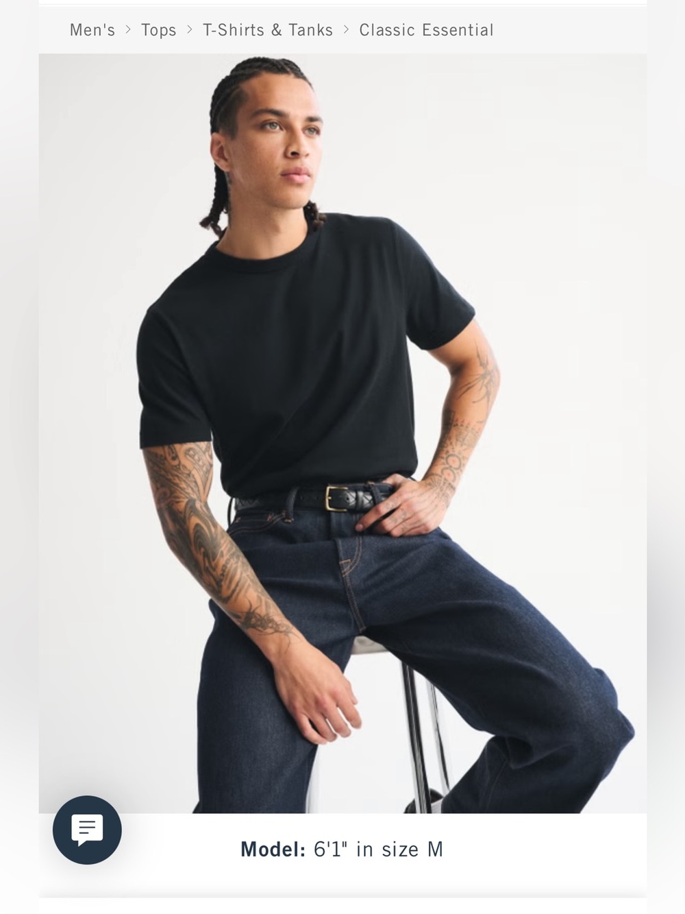 Abercrombie & Fitch Mens Black Soft Essential Tee - Picture 6 of 12
